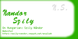 nandor szily business card